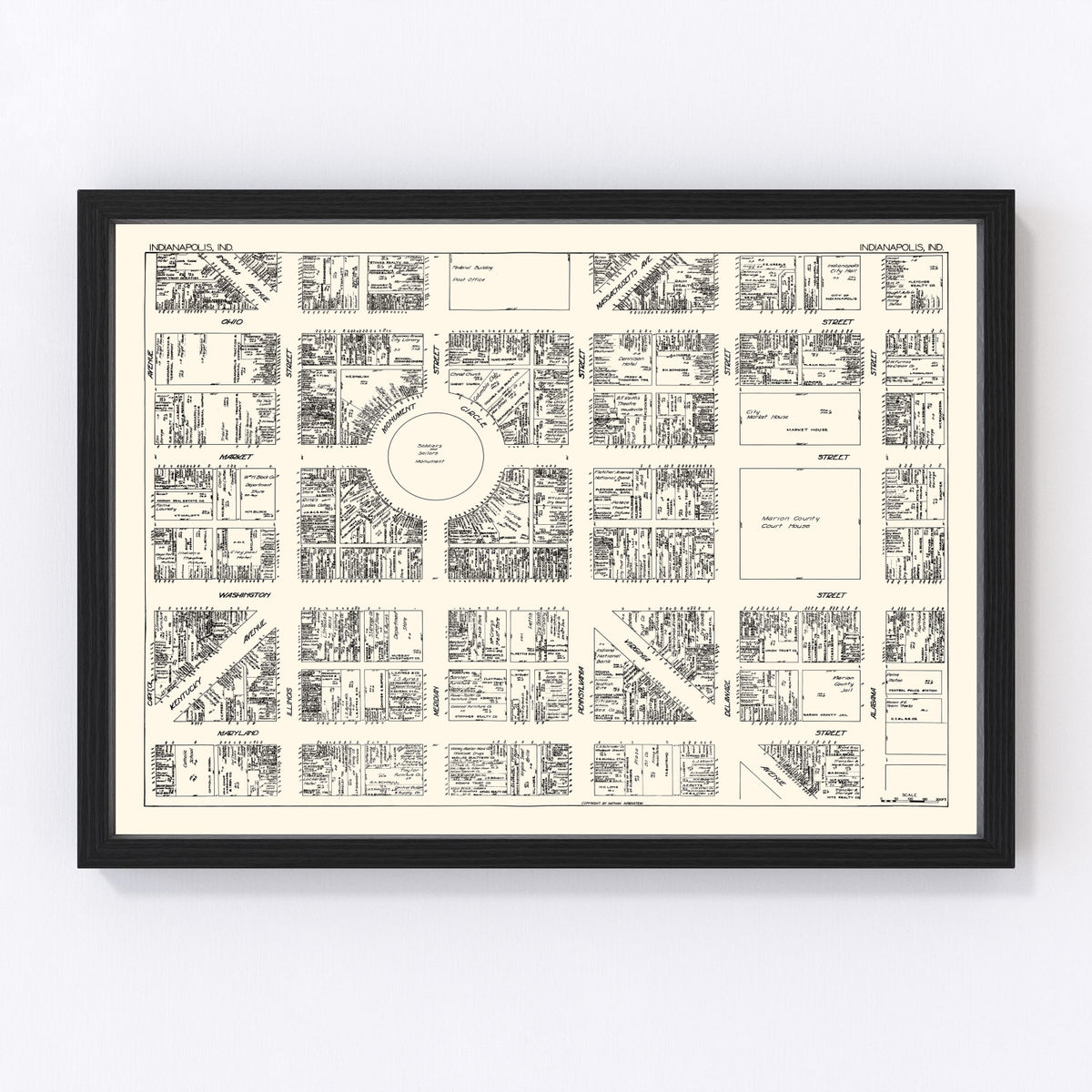 Indianapolis Vintage Map 1929