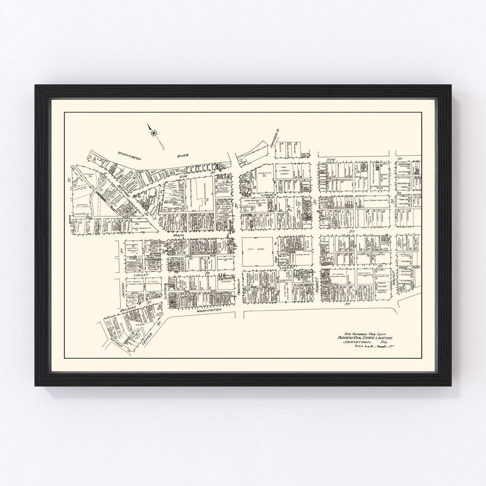 Johnstown Vintage Map 1929