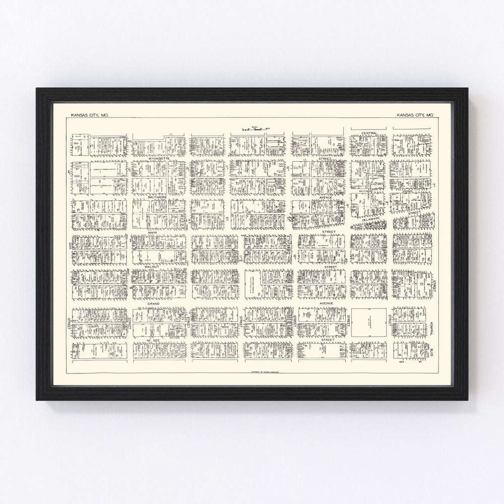 Kansas City Vintage Map 1929