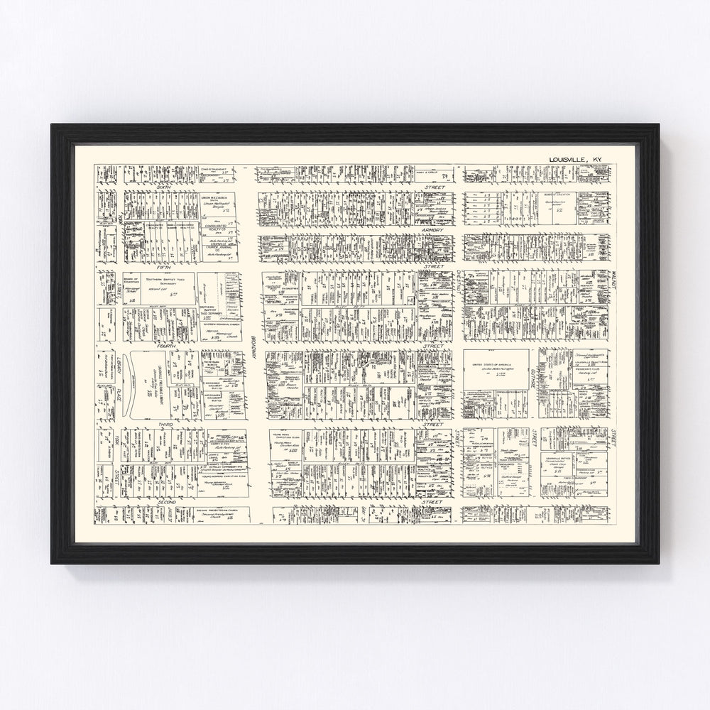 Louisvillle Vintage Map 1929