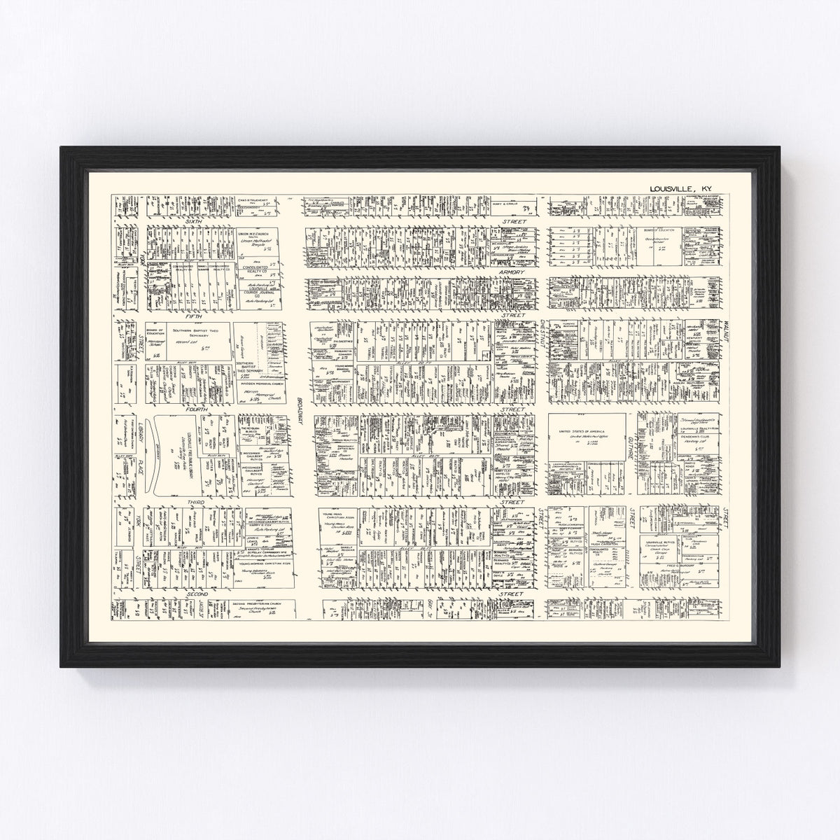 Louisvillle Vintage Map 1929
