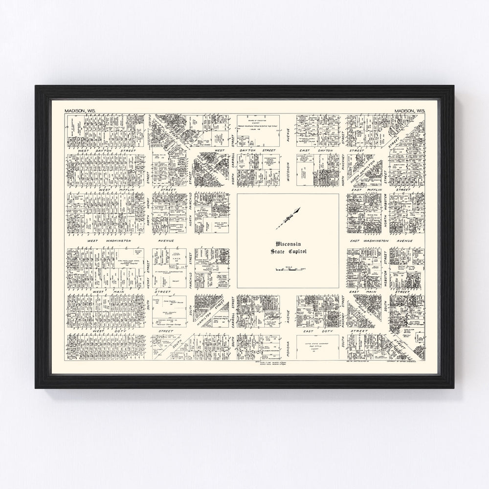 Madison Vintage Map 1929