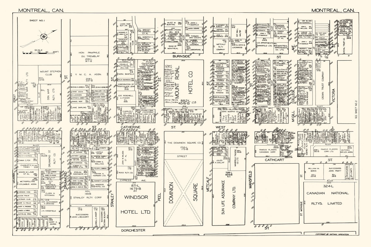 Preview of Vintage Map of Montreal, Canada 1929