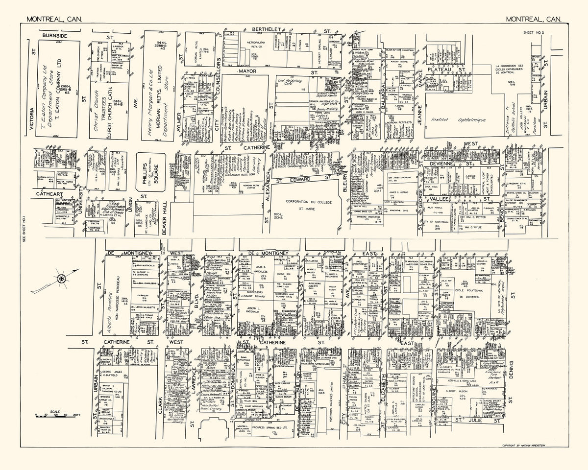 Preview of Vintage Map of Montreal, Canada 1929