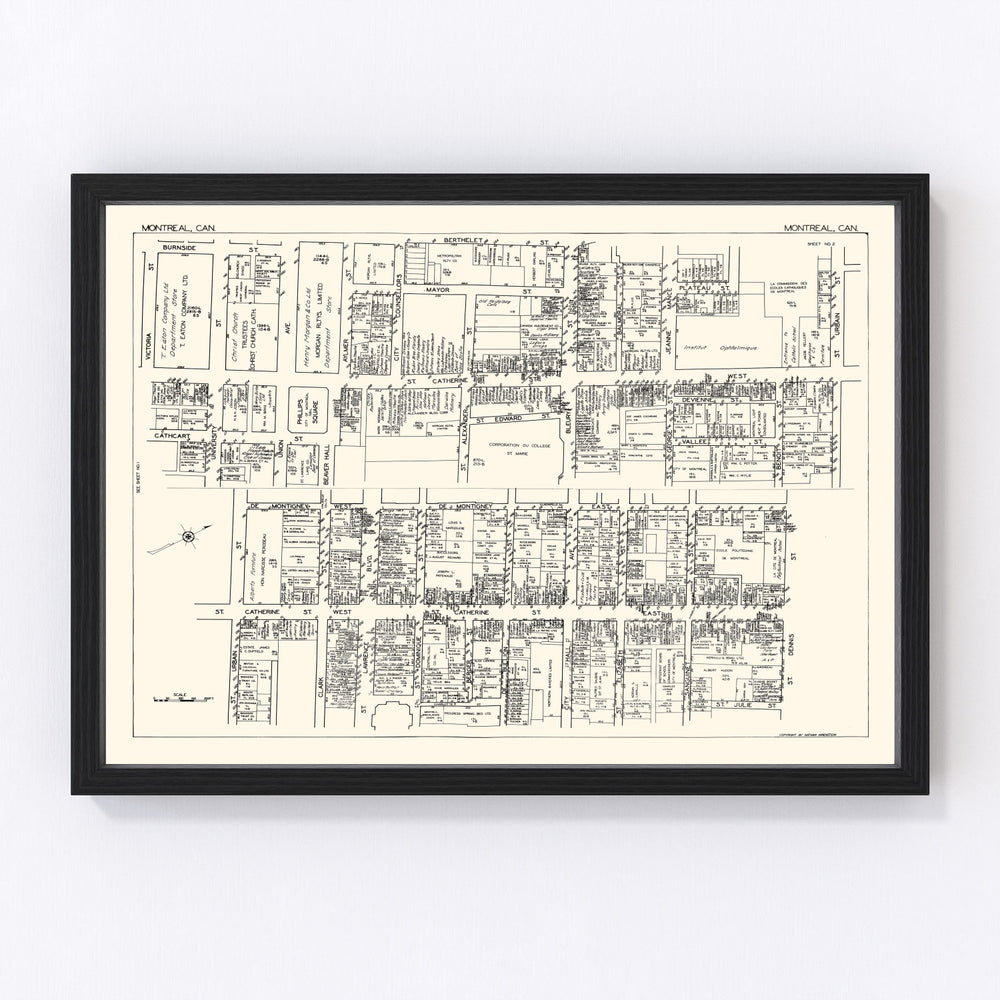 Montreal Vintage Map 1929
