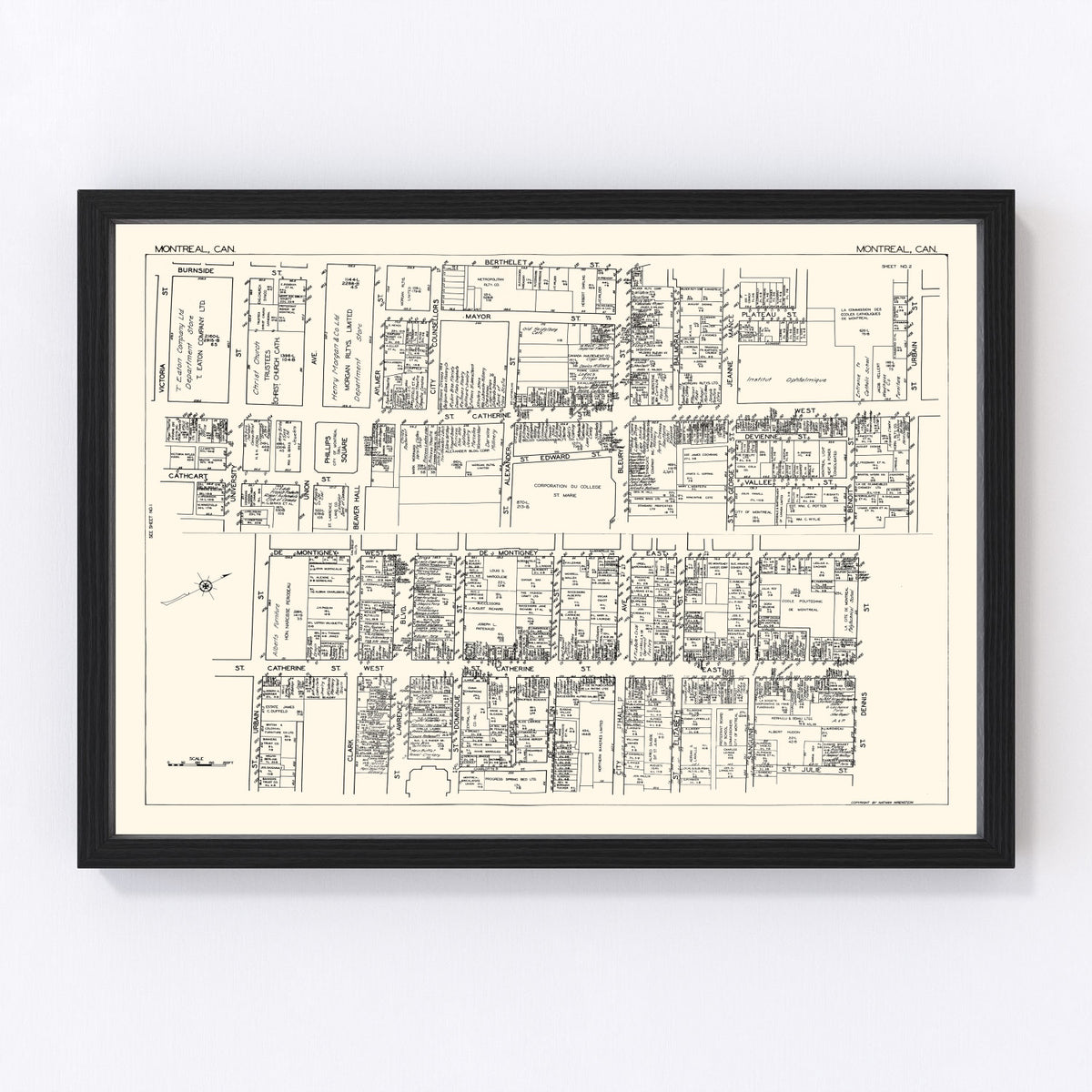 Montreal Vintage Map 1929