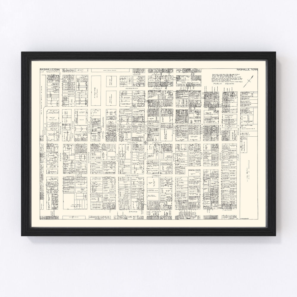 Nashville Vintage Map 1929