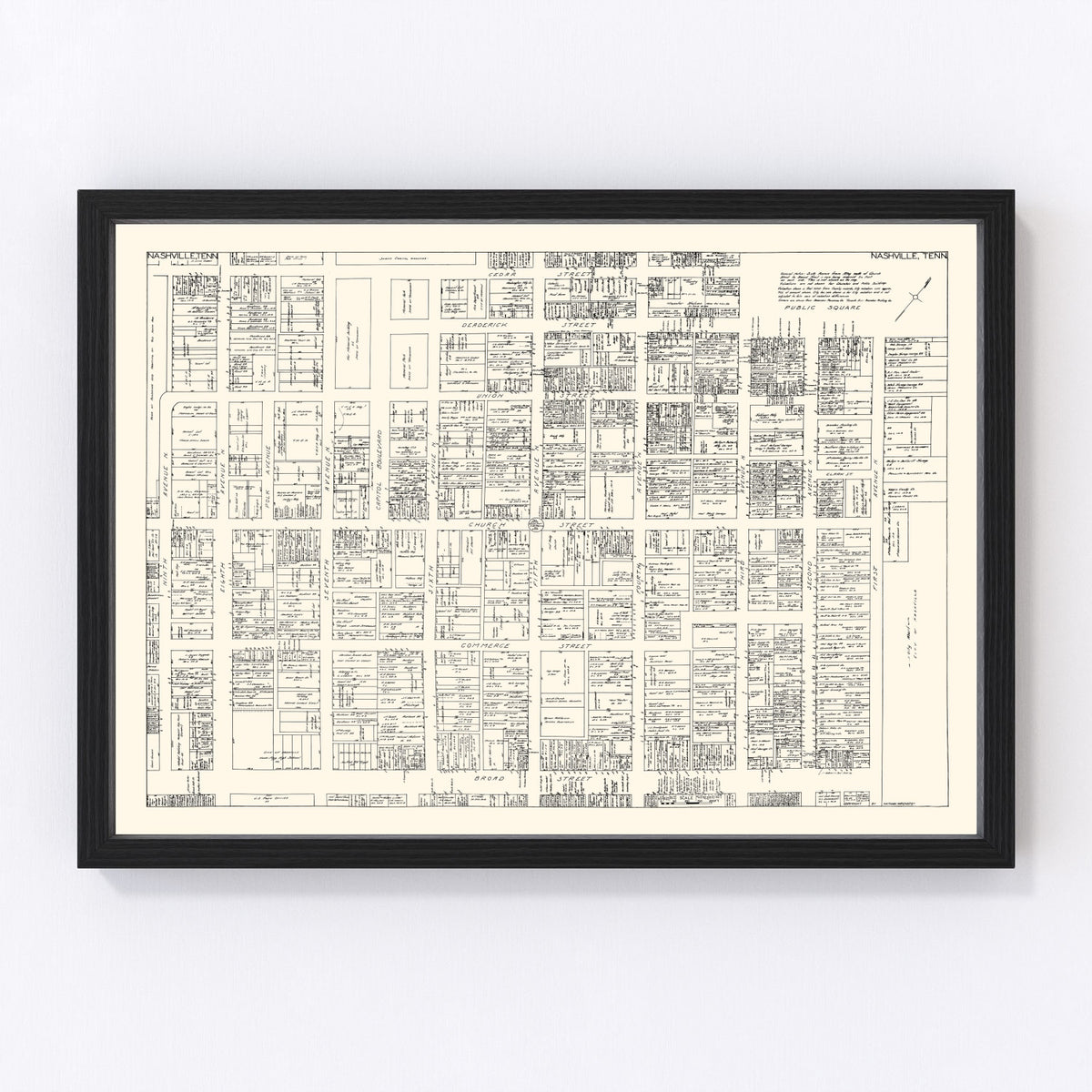 Nashville Vintage Map 1929