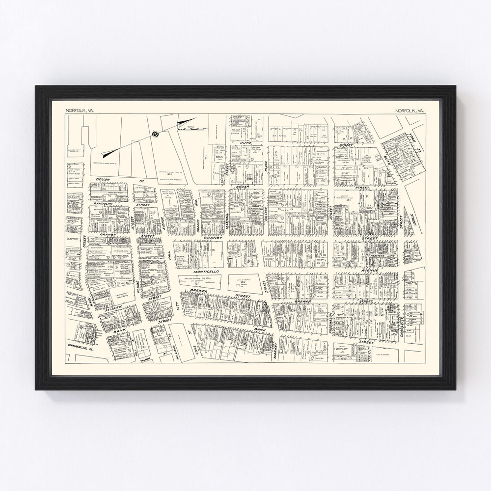 Norfolk Vintage Map 1929
