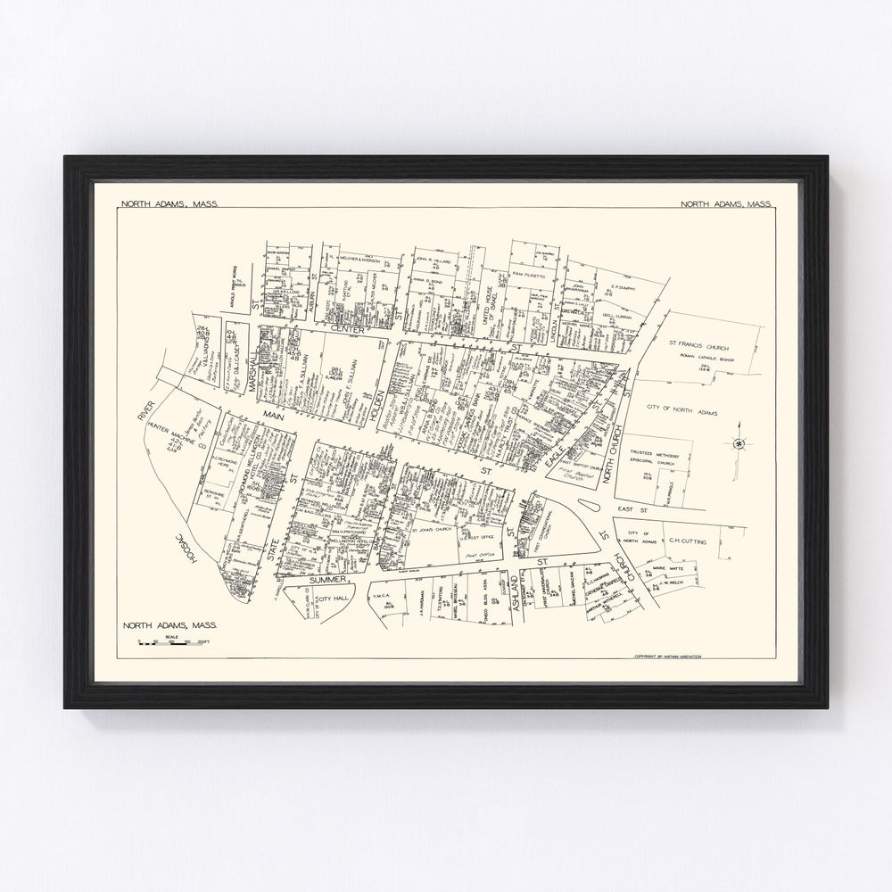 North Adams Vintage Map 1929