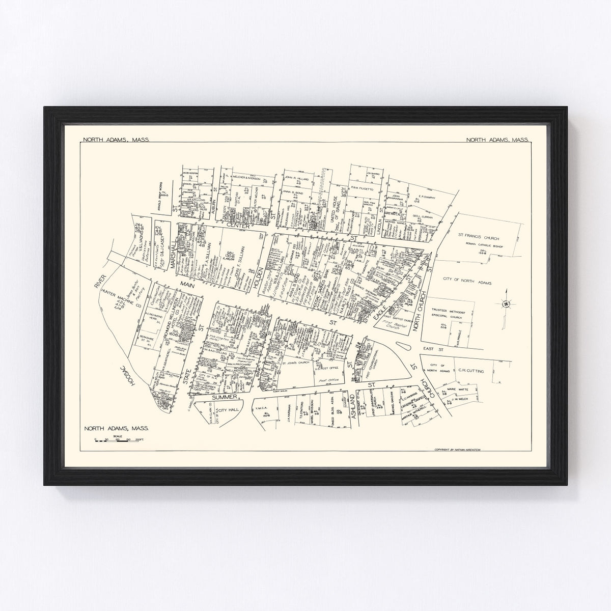 North Adams Vintage Map 1929