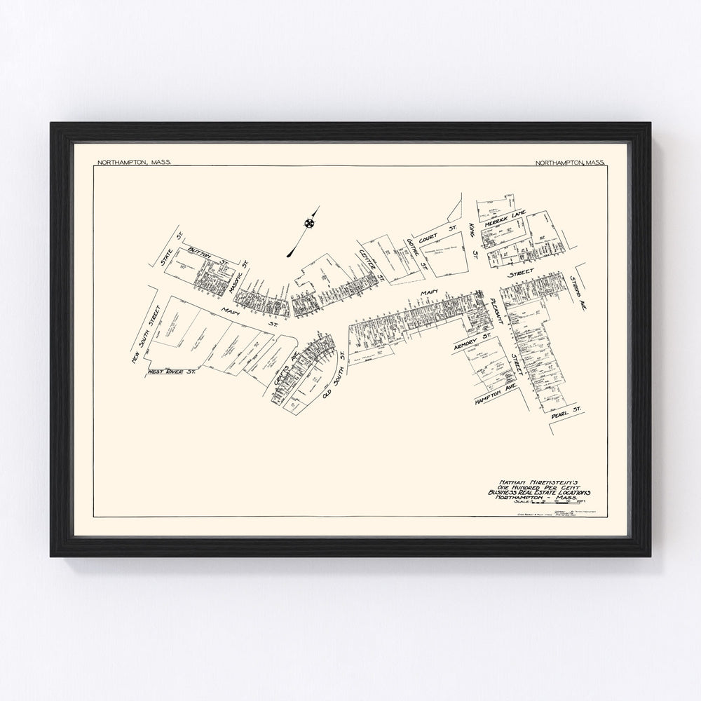 Northampton Vintage Map 1929