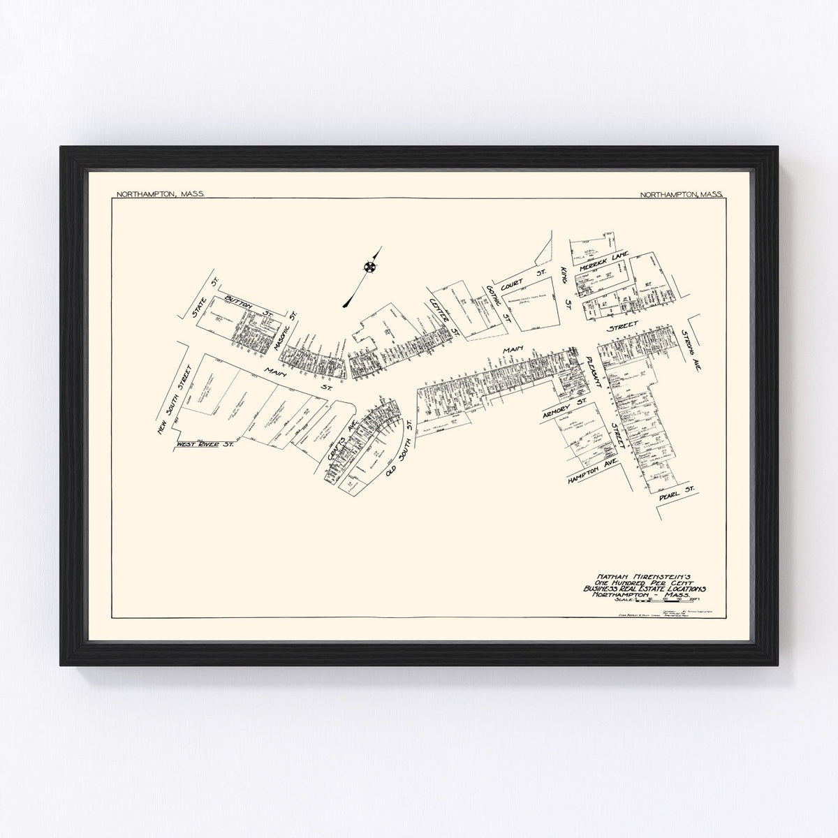 Northampton Vintage Map 1929