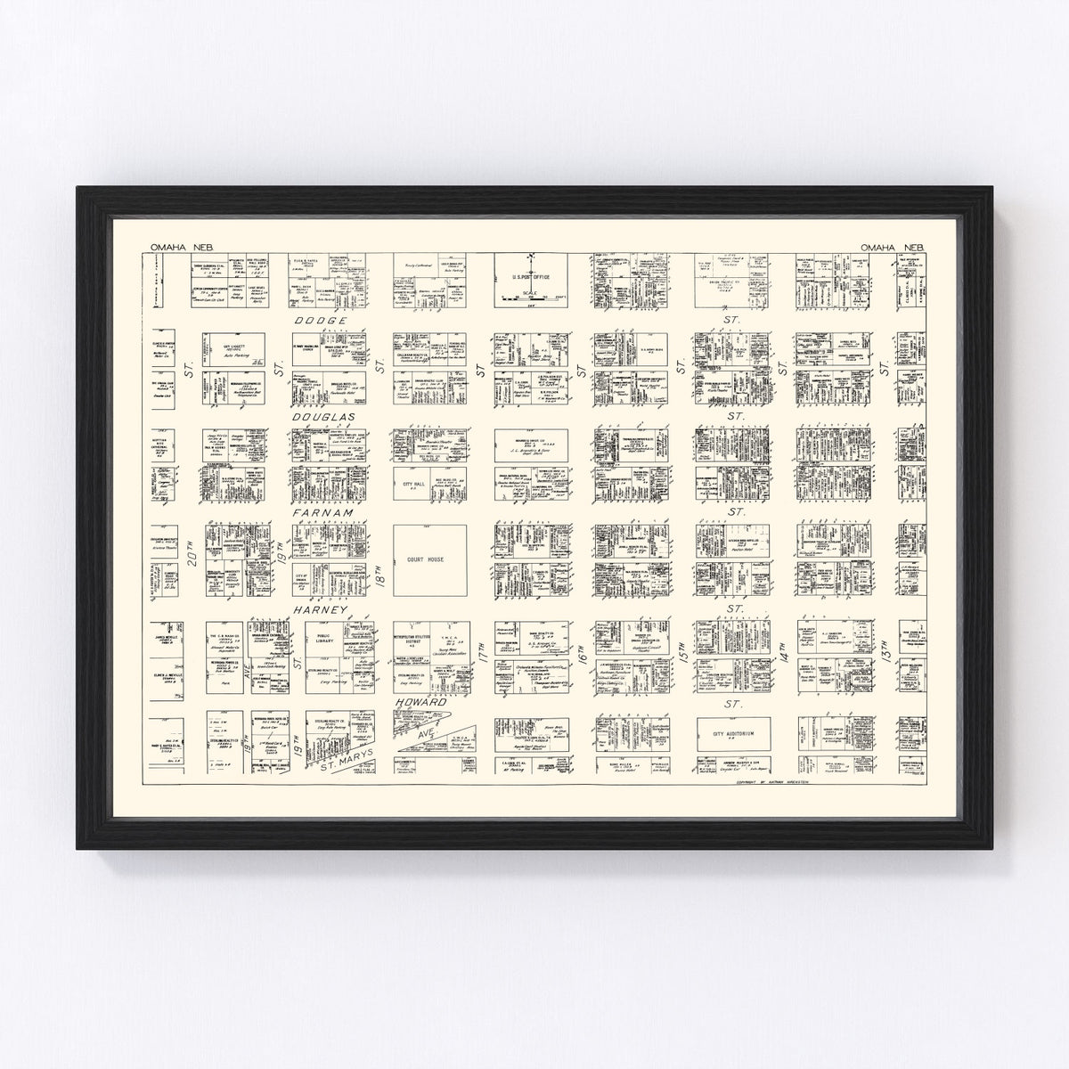 Omaha Vintage Map 1929