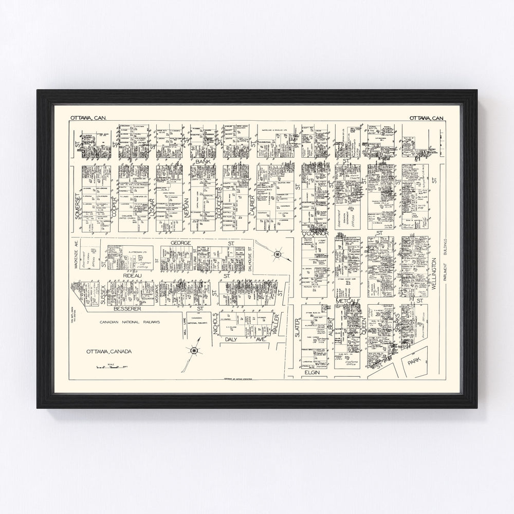 Ottawa Vintage Map 1929