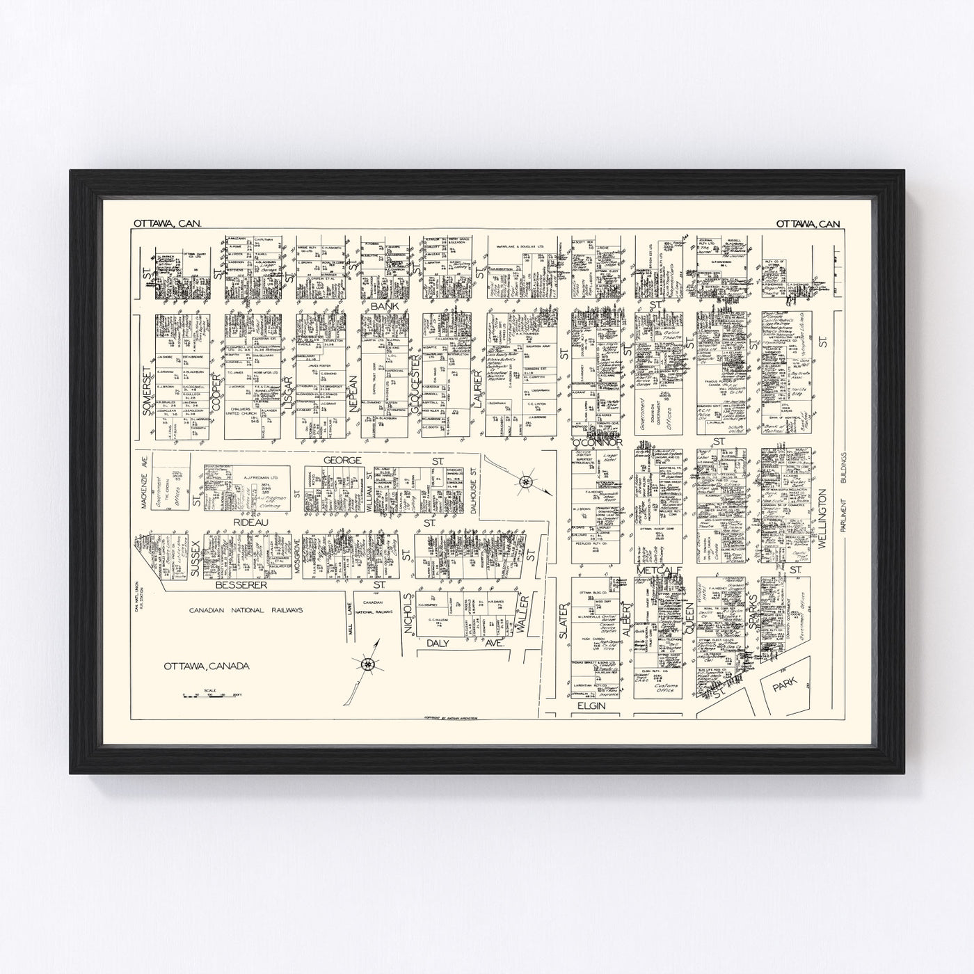 Ottawa Vintage Map 1929