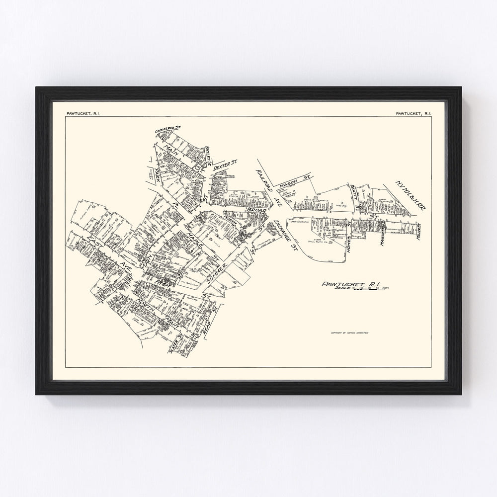 Pawtucket Vintage Map 1929