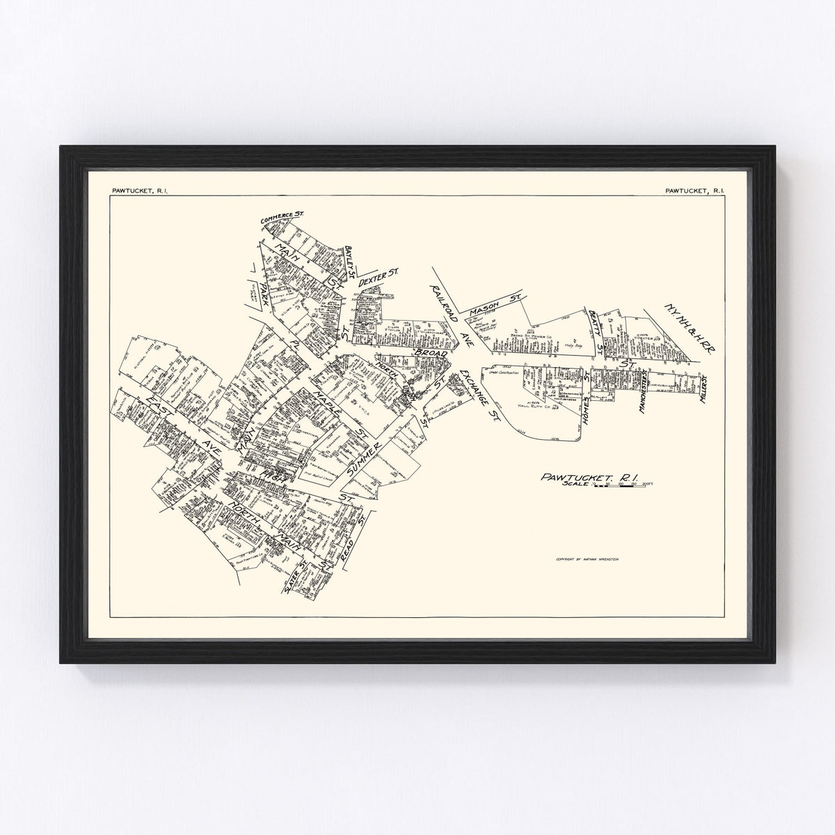 Pawtucket Vintage Map 1929