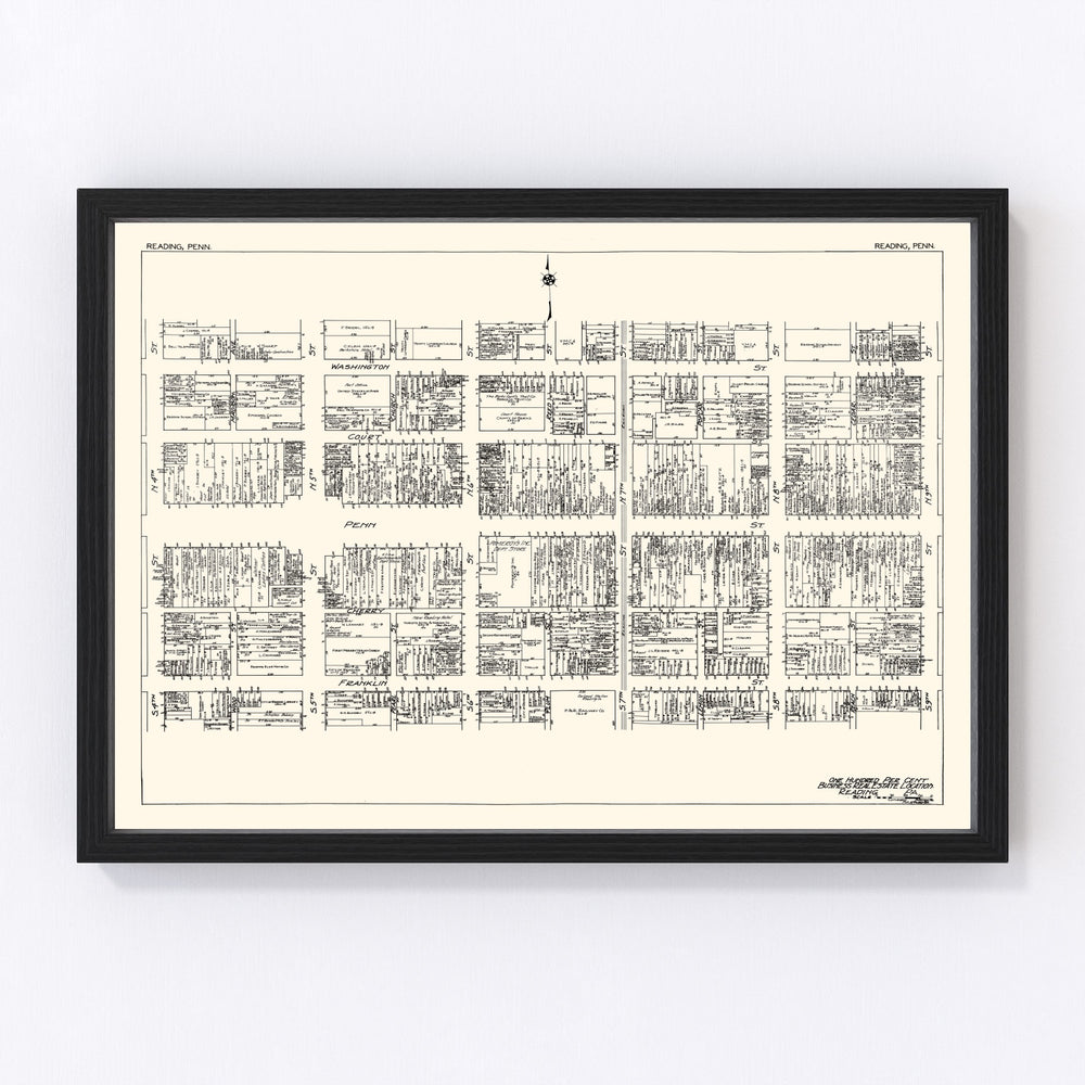 Reading Vintage Map 1929
