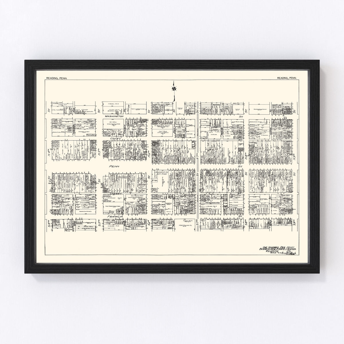 Reading Vintage Map 1929