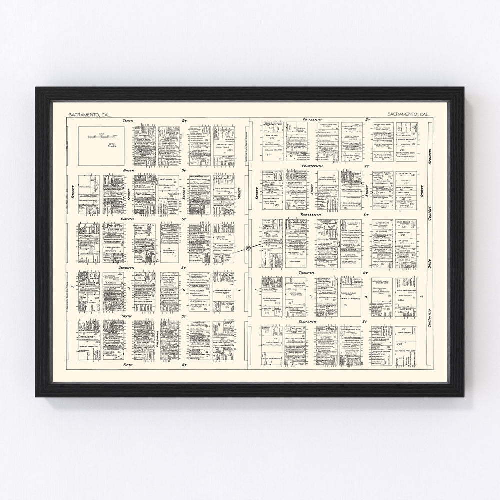Sacramento Vintage Map 1929