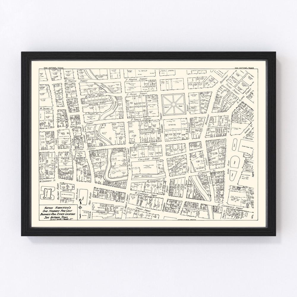 San Antonio Vintage Map 1929