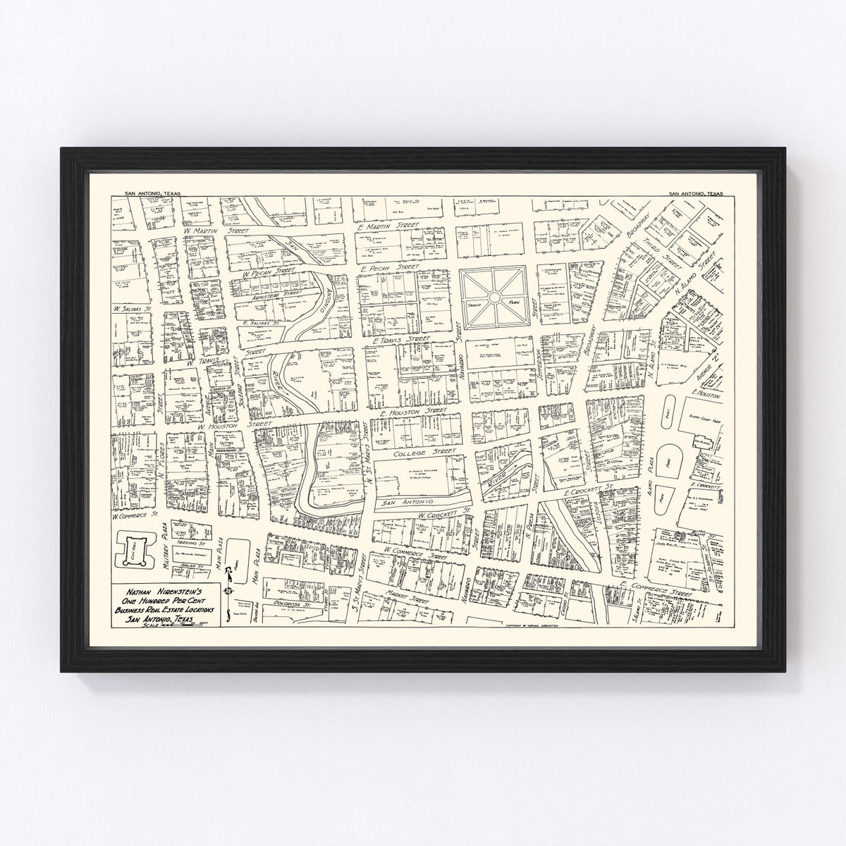 San Antonio Vintage Map 1929