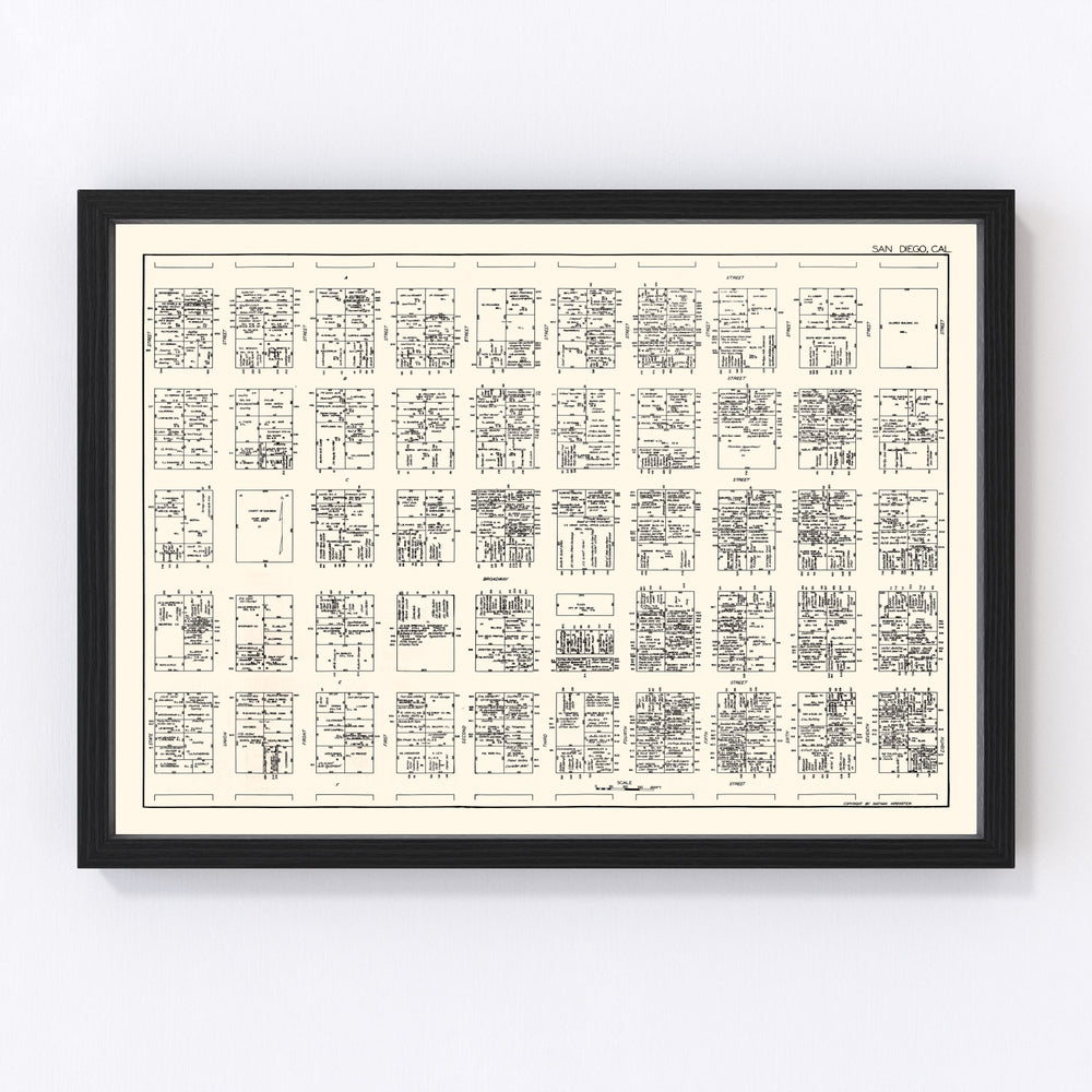 San Diego Vintage Map 1929
