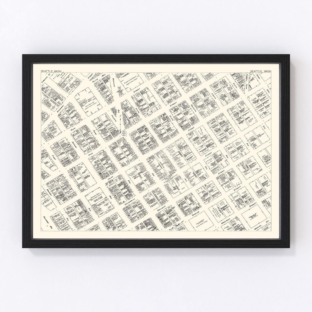 Seattle Vintage Map 1929