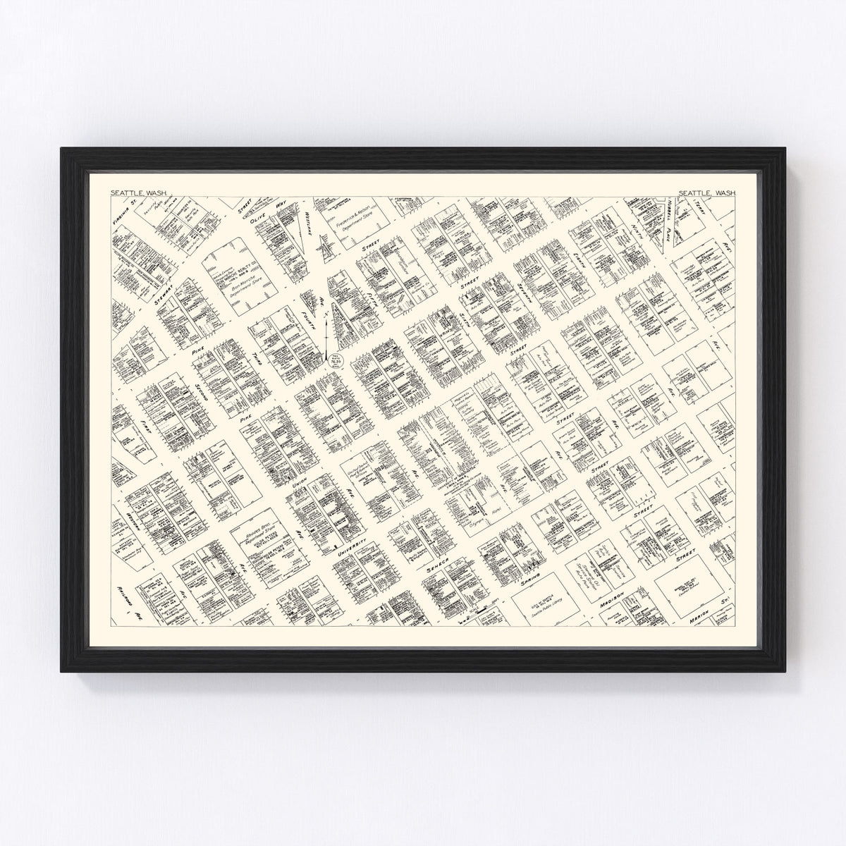 Seattle Vintage Map 1929