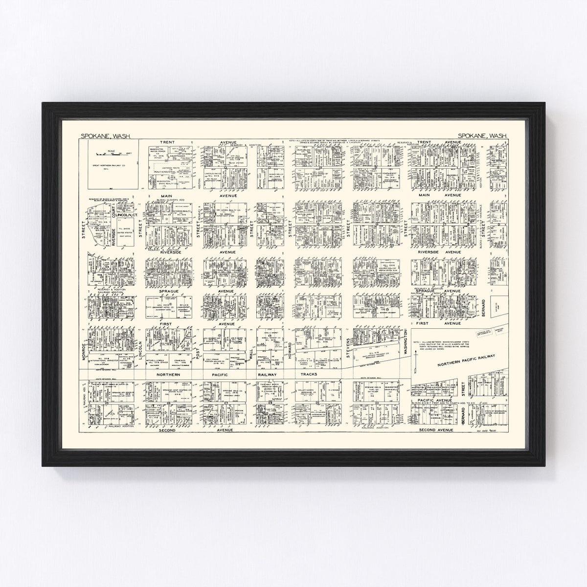 Spokane Vintage Map 1929