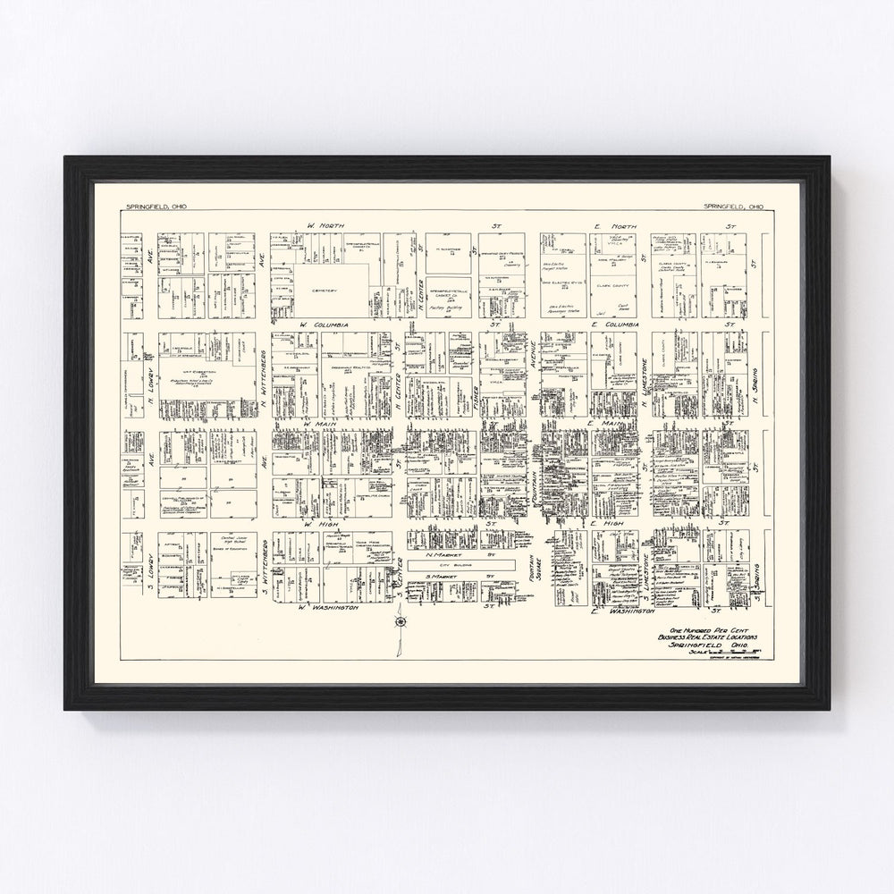 Springfield Vintage Map 1929