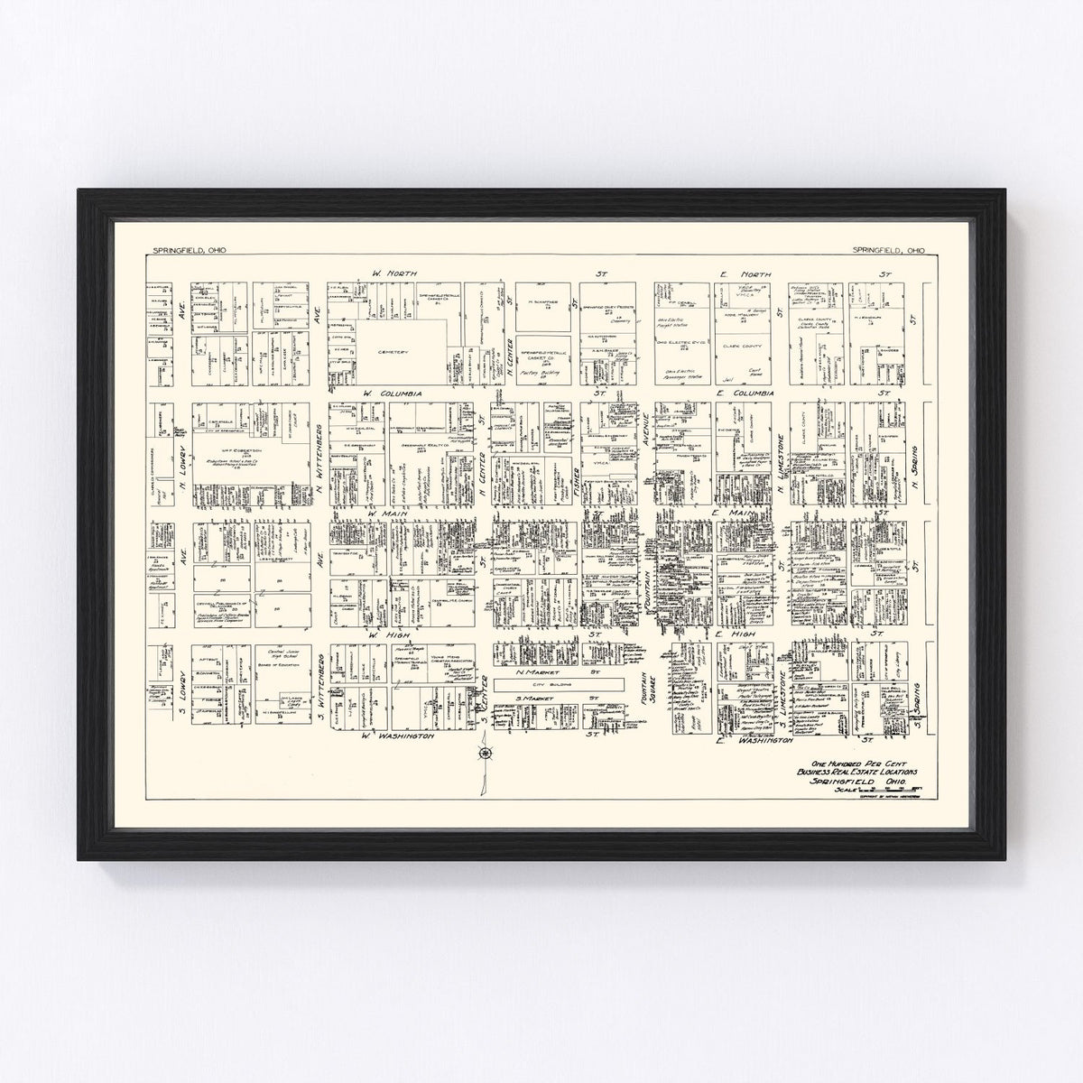 Springfield Vintage Map 1929