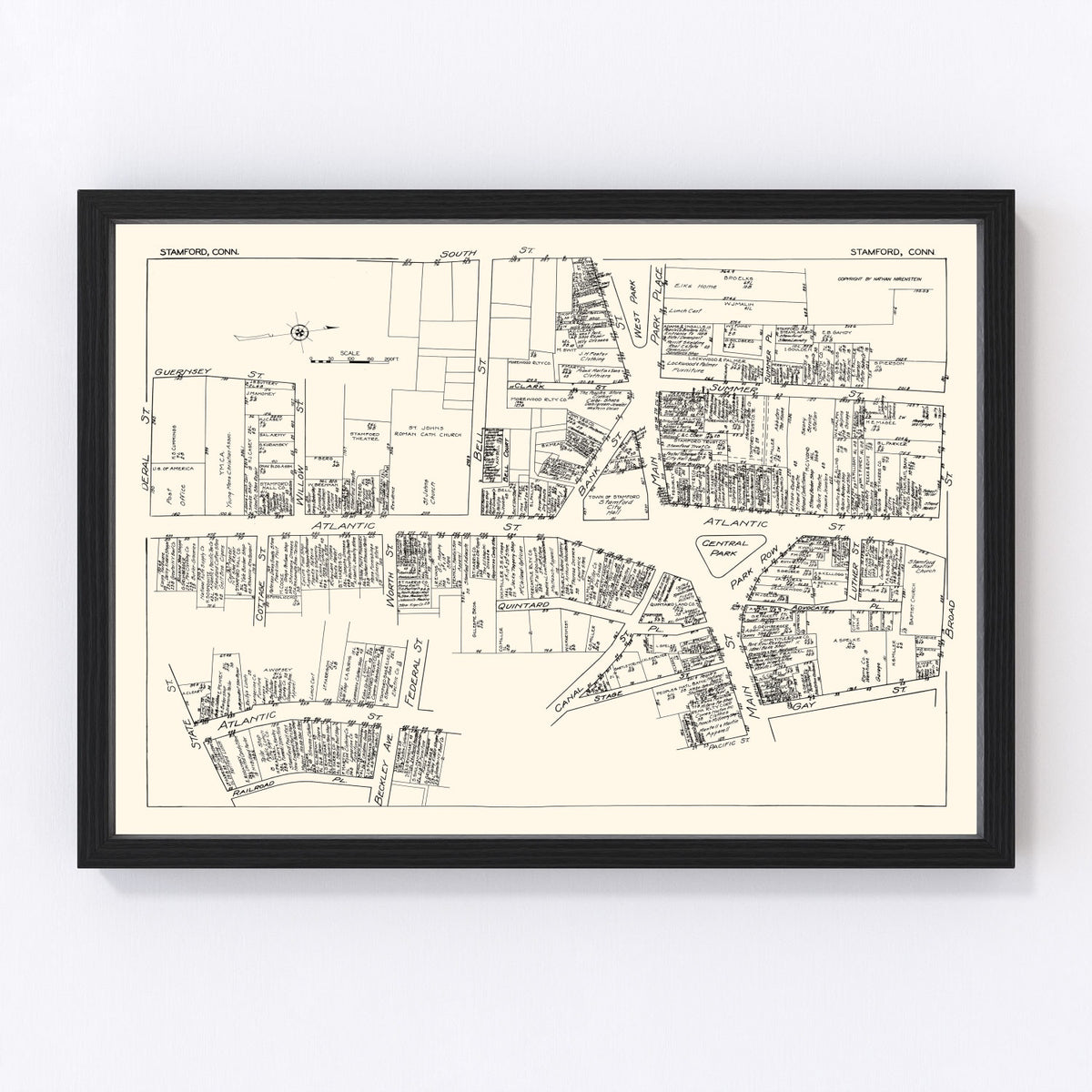 Stamford Vintage Map 1929