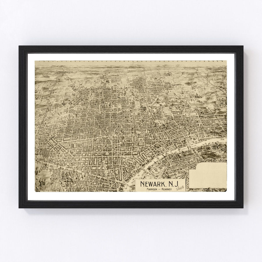 Newark Vintage Map 1895