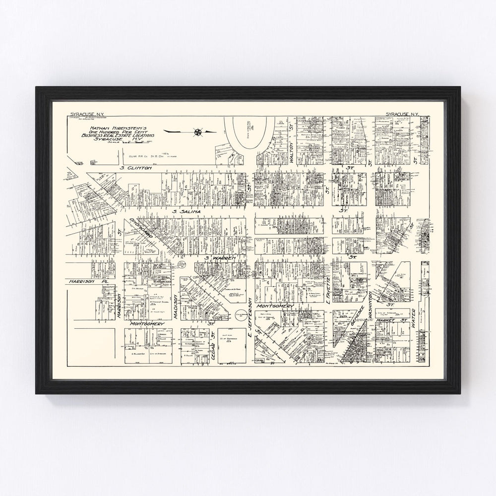 Syracuse Vintage Map 1929
