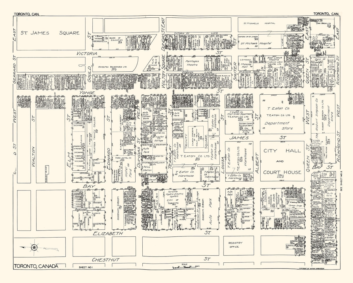 Preview of Vintage Map of Toronto, Canada 1929