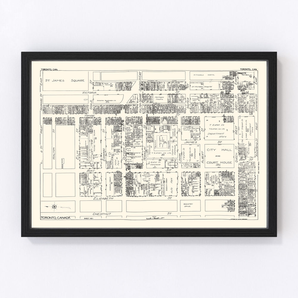 Toronto Vintage Map 1929