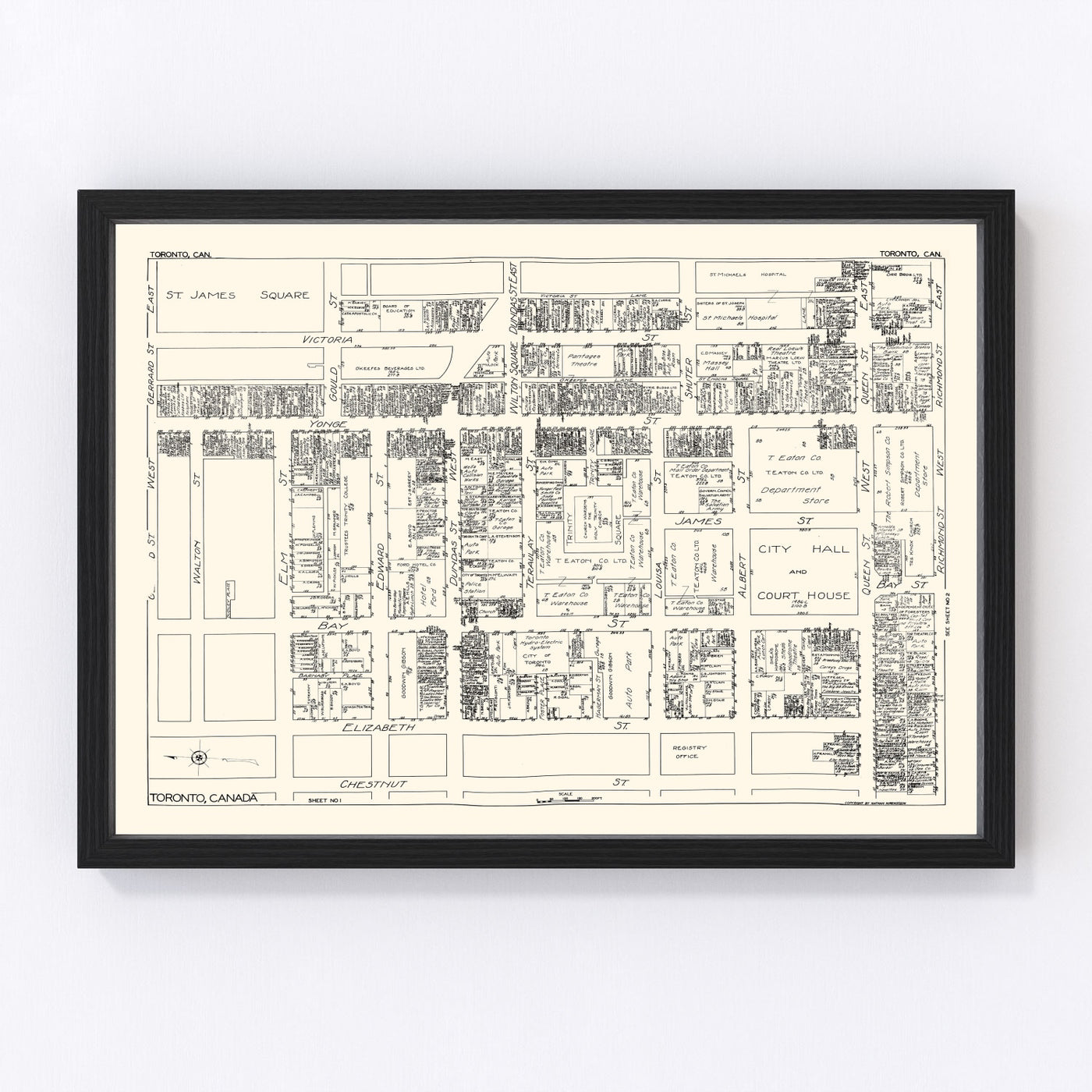 Toronto Vintage Map 1929