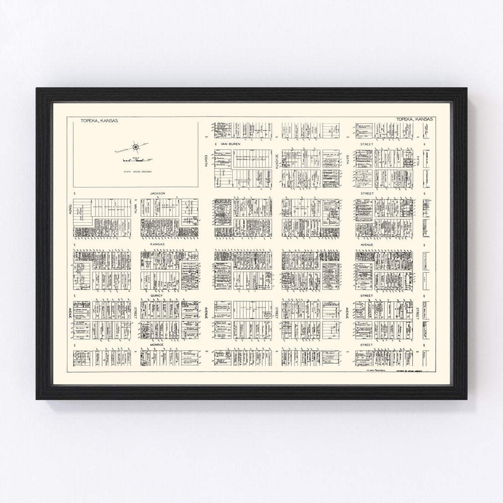 Topeka Vintage Map 1929
