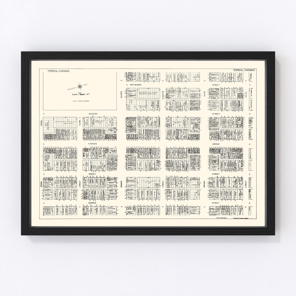 Topeka Vintage Map 1929