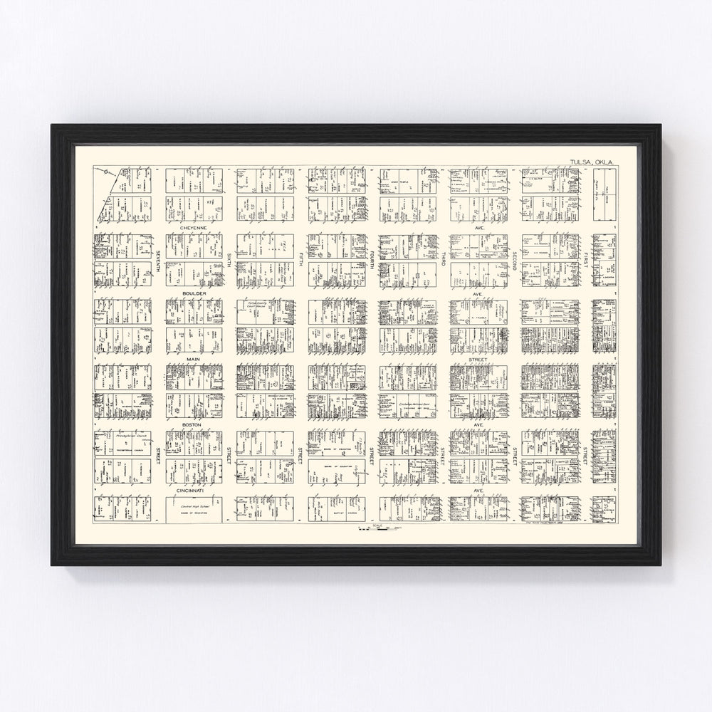 Tulsa Vintage Map 1928