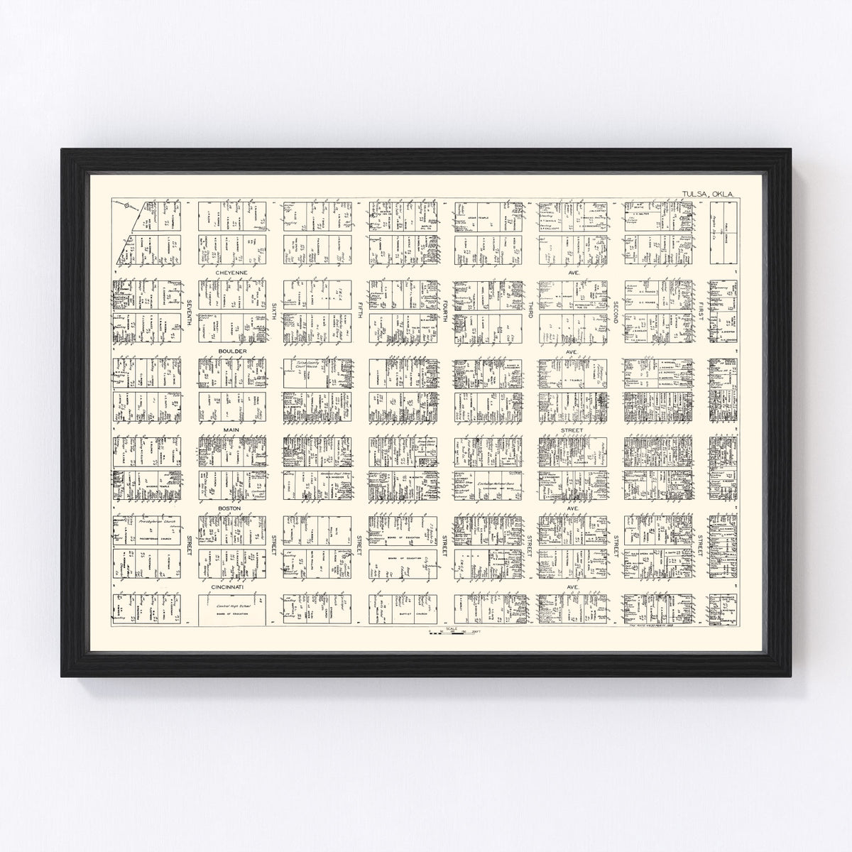 Tulsa Vintage Map 1928