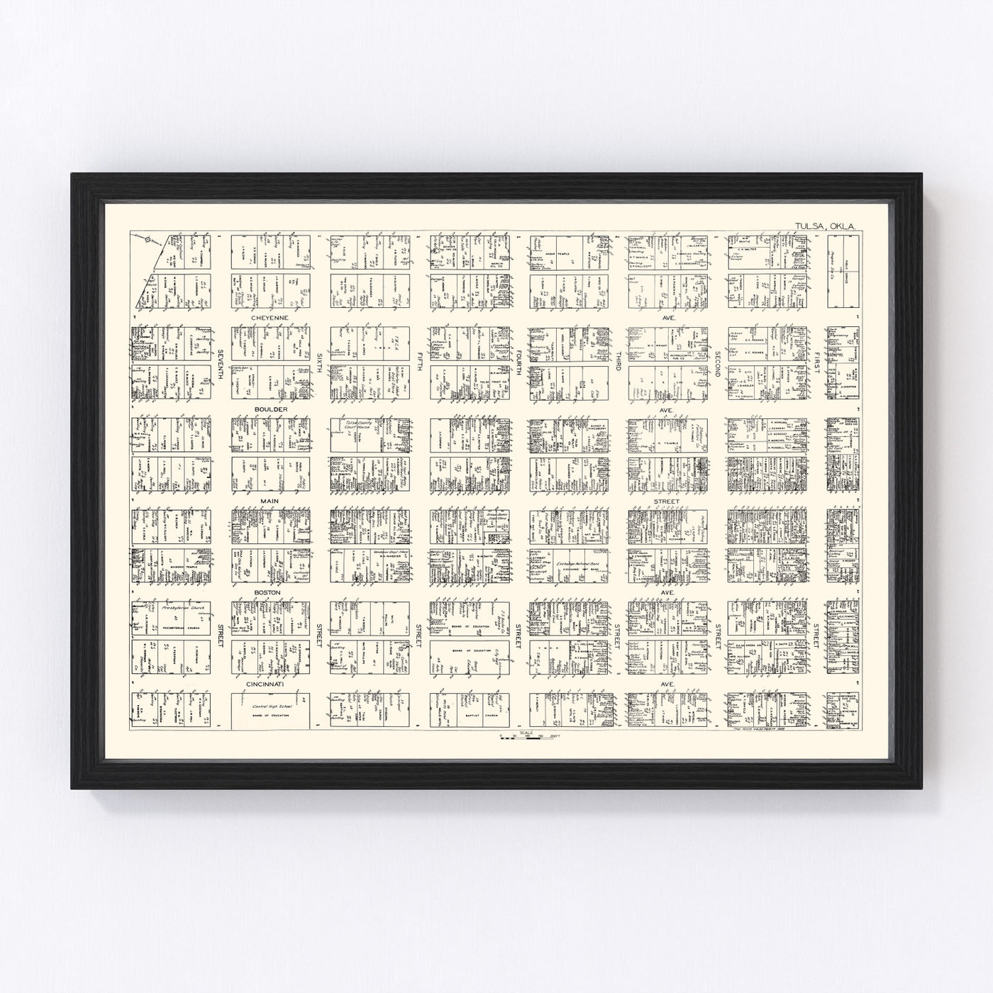 Tulsa Vintage Map 1928