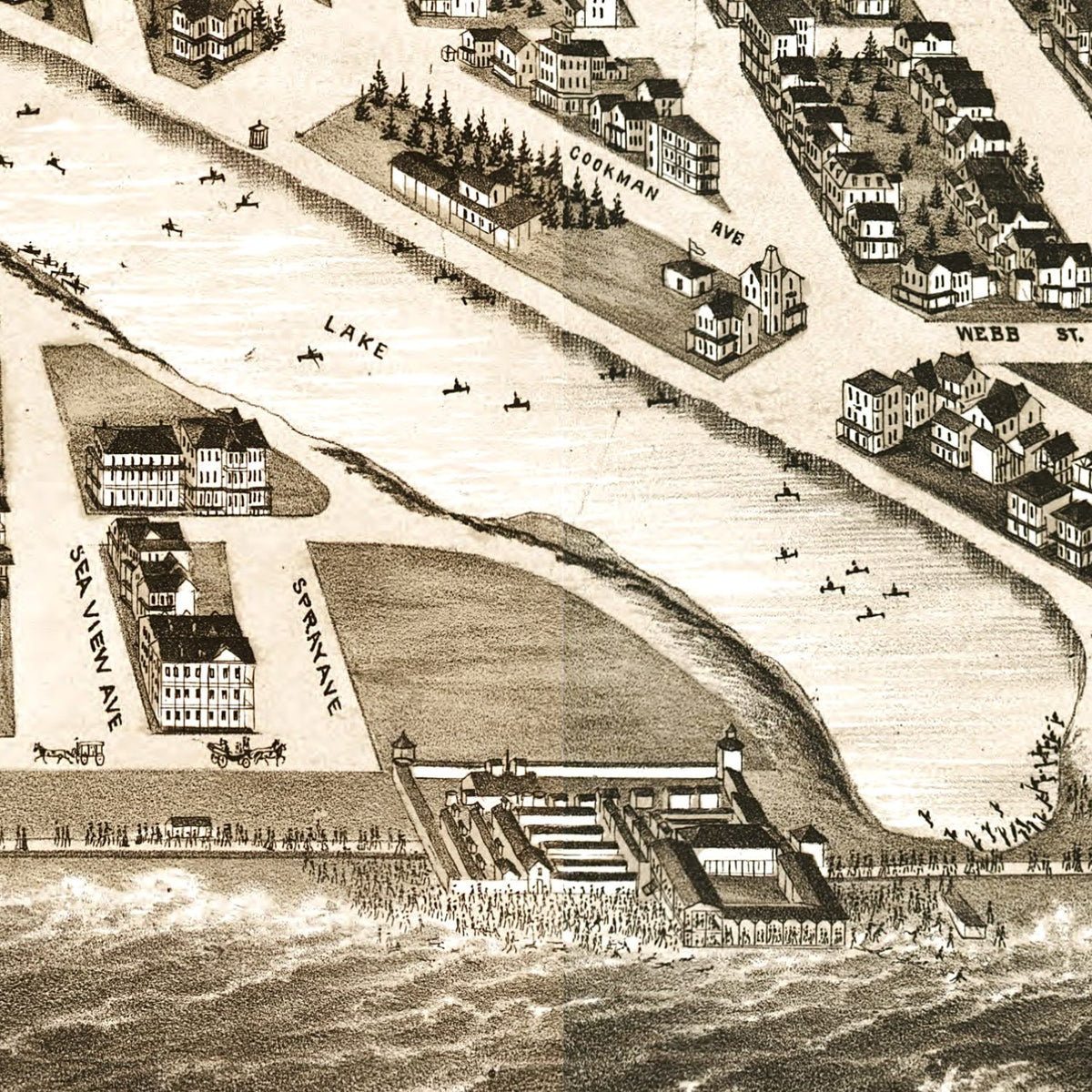 Restored historic details from the 1881 city map of Ocean Grove, New Jersey