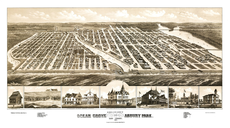Size comparison using Vintage Map of Ocean Grove, New Jersey 1881