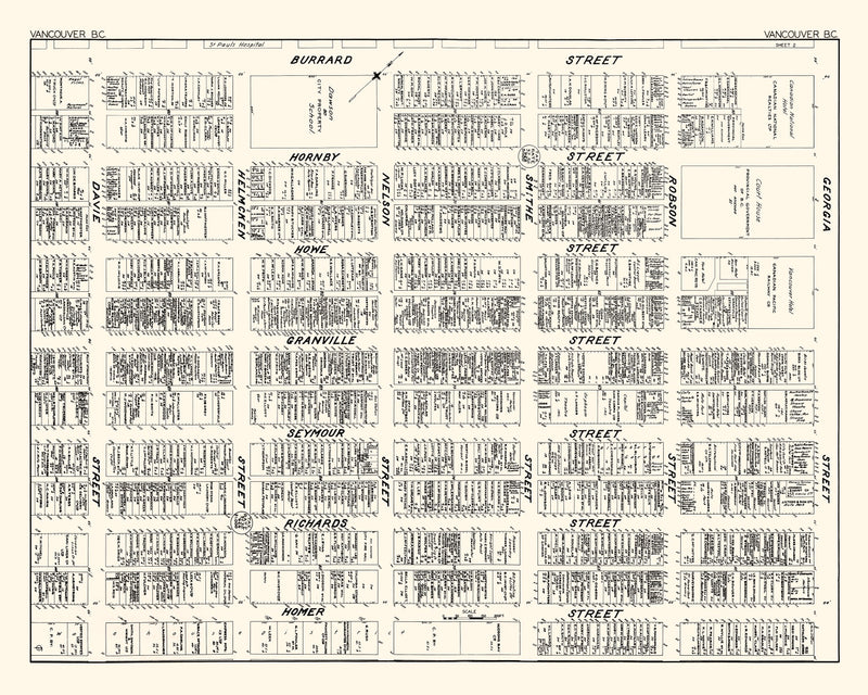 Size comparison using Vintage Map of Vancouver, Canada 1929