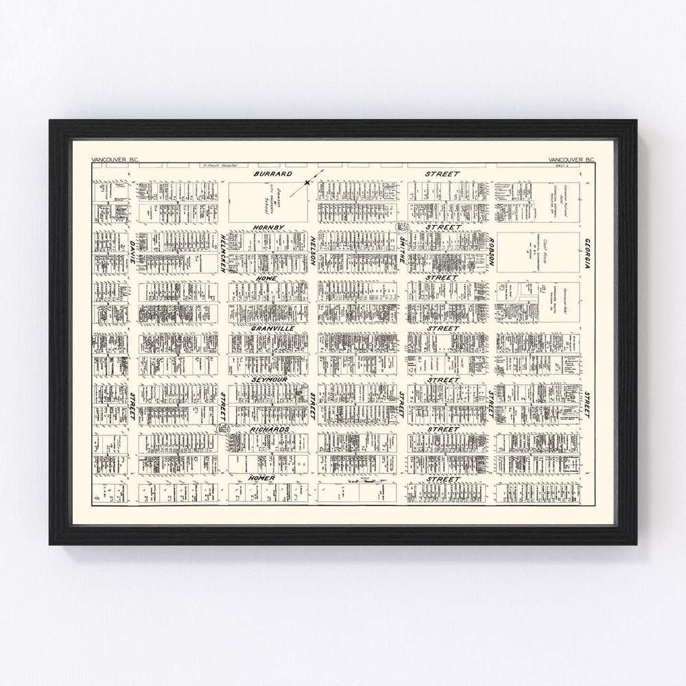 Vancouver Vintage Map 1929