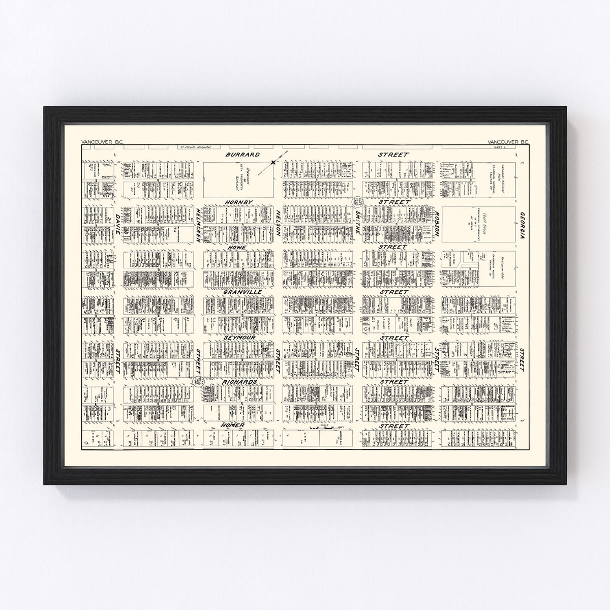 Vancouver Vintage Map 1929