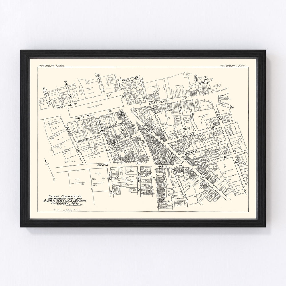 Waterbury Vintage Map 1929